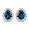 Image 1 : Plated Rhodium 2.30ctw London Blue Topaz and Lab Diamond Earrings