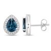 Image 2 : Plated Rhodium 2.30ctw London Blue Topaz and Lab Diamond Earrings