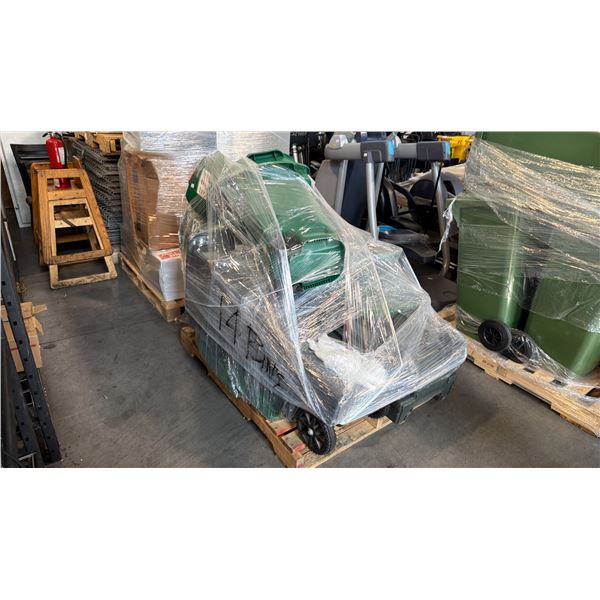 14 GREEN INDUSTRIAL HIGH-DENSITY PLASTIC MOBILE WASTE CONTAINMENT CONTAINER UNIT