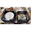 Image 2 : WHITE/OFF-WHITE CERAMIC PLATES, SOUP BOWLS, COFFEE MUGS, GLASS BEVERAGE PITCHER