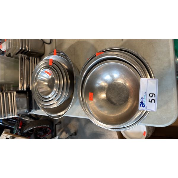 HEAVY GAUGE STAINLESS STEEL NESTING MIXING BOWLS, KITCHEN PREP BASINS