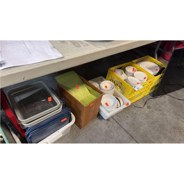 COMMERCIAL VITRIFIED WHITE CERAMIC DINNERWARE AND TABLEWARE MULTI-CRATE ASSORTMENT