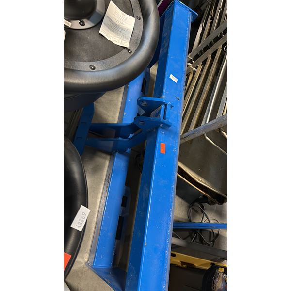 HEAVY-DUTY SKID STEER AUGER BITS WITH HYDRAULIC LINES AND MOBILE BLUE GANTRY END FRAME COLUMN
