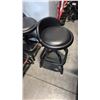 Image 1 : COMMERCIAL-GRADE BLACK FAUX LEATHER WELDED TUBULAR STEEL SWIVEL BARSTOOLS, SIX-PIECE SET