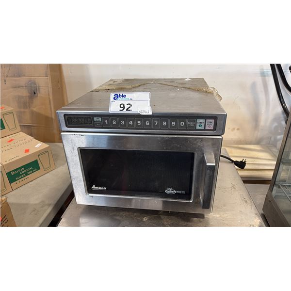 AMANA COMMERCIAL HIGH VOLUME COUNTERTOP STAINLESS MICROWAVE OVEN PROGRAMMABLE