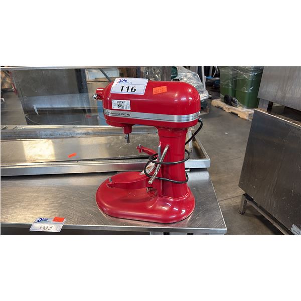 RED KITCHEN AID PROFESSIONAL 6000 HD STAND MIXER - LIFT MOTOR BASE ONLY