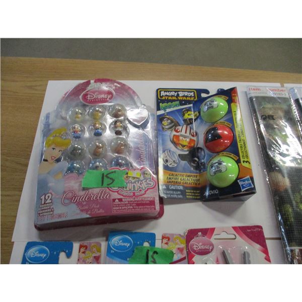 BOX C/W ASSORTED TOYS INCLUDING DISNEY, PEDOMETER, PAINT BY NUMBER, ETC