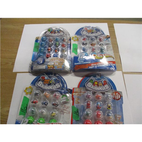 COLLECTABLE:  4 PACKS OF HOT WHEELS SQUINKIES