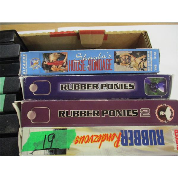 BOX C/W ADULT VHS MOVIES