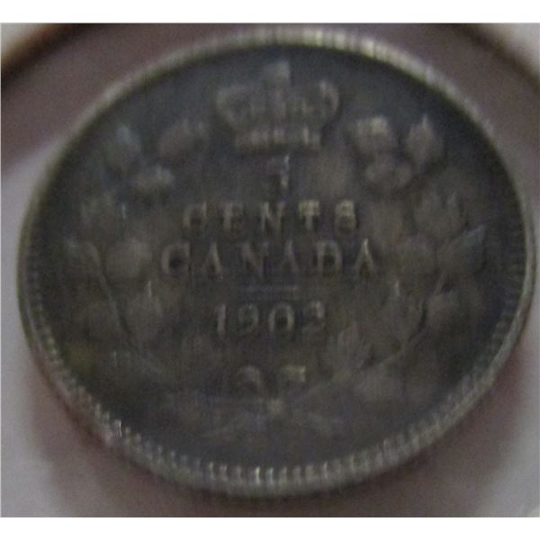 1902 CANADA KING EDWARD VII SILVER FIVE CENT