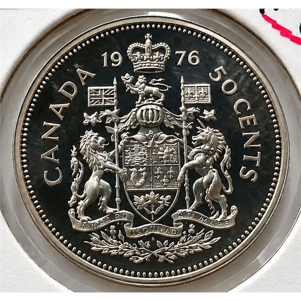 1976 PROOF CAMEO CANADA HALF DOLLAR