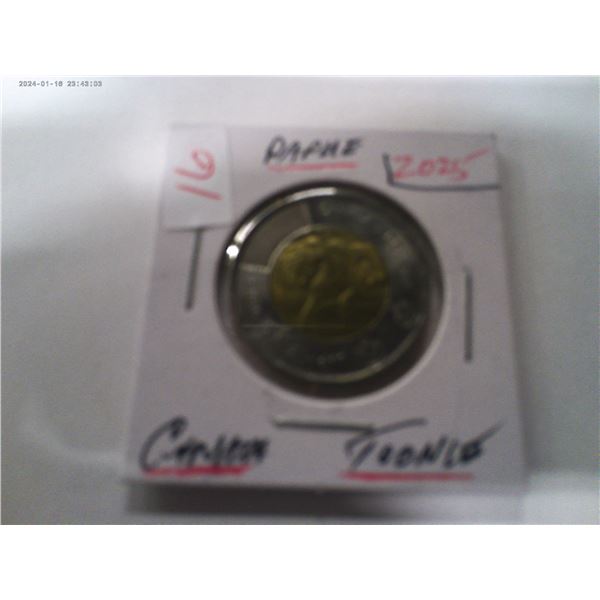 2025 DAPHNE UNCIRCULATED CANADA $2 COIN