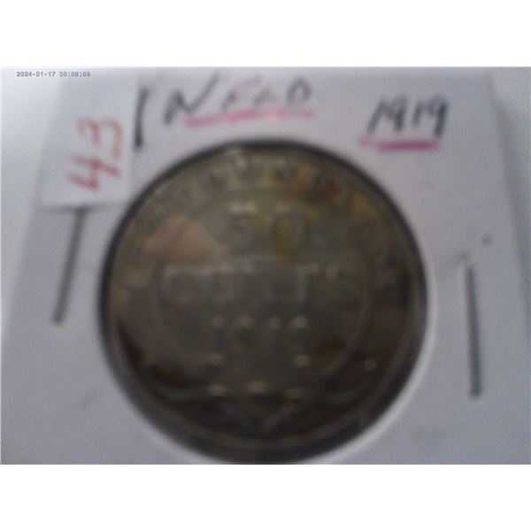 1919 NEWFOUNDLAND SILVER HALF DOLLAR