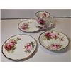 Image 1 : 4 Pieces, Royal Albert, American Beauty- Sandwich plate, Teacup, Saucer and Dessert Plate