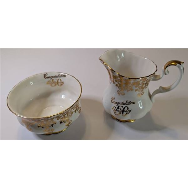 Royal Albert- 50th Anniversary Sugar Bowl & Creamer
