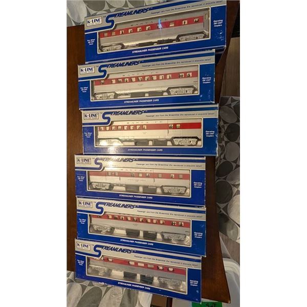 K-Line O Guage Santa Fe Set; 8 Pieces, 7 Passenger Cars, and Caboose