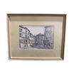 Image 1 : Framed Watercolour Street Scene Signed E. Parcel