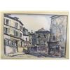 Image 2 : Framed Watercolour Street Scene Signed E. Parcel