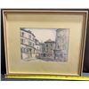 Image 5 : Framed Watercolour Street Scene Signed E. Parcel