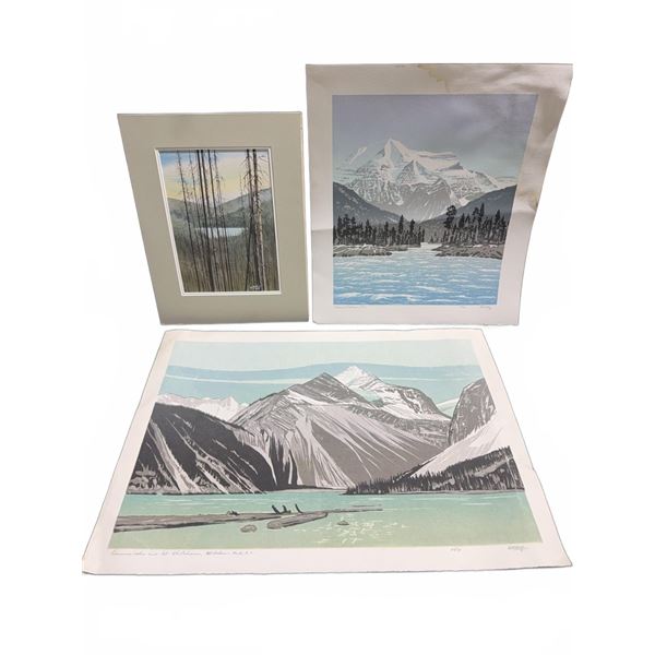 George Weber Art Lot: 2 Signed Prints & Watercolour 1985