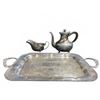Image 1 : WM Mounts Silver Plated Tea Set with Tray, Teapot, and Creamer
