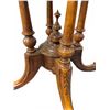 Image 5 : Octagonal Burled Wood Pedestal Table with Carved Base