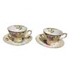 Image 13 : Bone China Tea Cups, Plates, Chokin Art, and Carved Cutlery Set