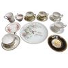 Image 1 : Bone China Tea Cups, Plates, Chokin Art, and Carved Cutlery Set