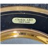 Image 9 : Bone China Tea Cups, Plates, Chokin Art, and Carved Cutlery Set