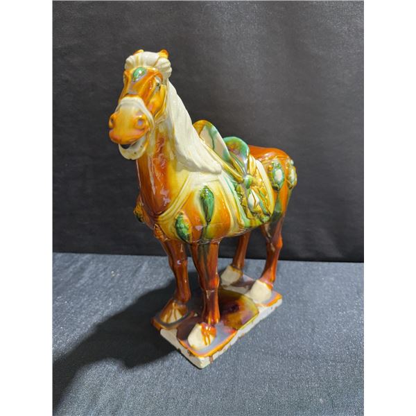 Tang Dynasty Style Horse Figurine with Three Distinctive Colours