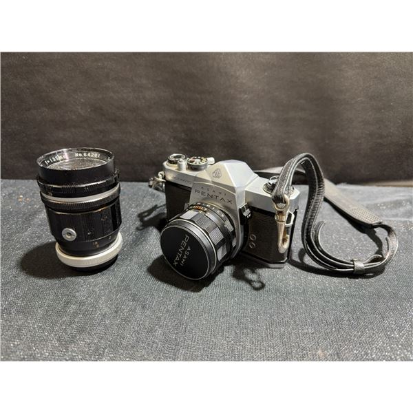 Asahi Pentax Spotmatic SP Camera with Super-Takumar 1:1.8/55 Lens and Tokyo Koki No.6420 Lens