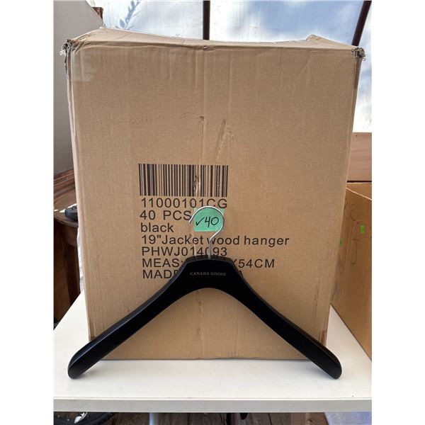 40 Canada Goose Black 19” Wooden Jacket Hangers