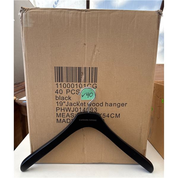 40 Canada Goose 19" Black Wooden Hangers