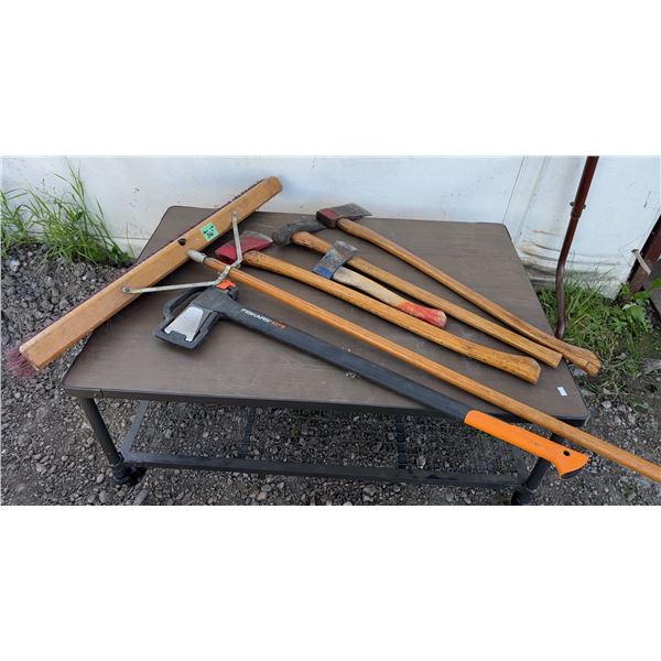 Axes, Hatchet, and Push Broom
