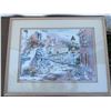 Image 1 : Framed Watercolour Street Scene Signed Wallis