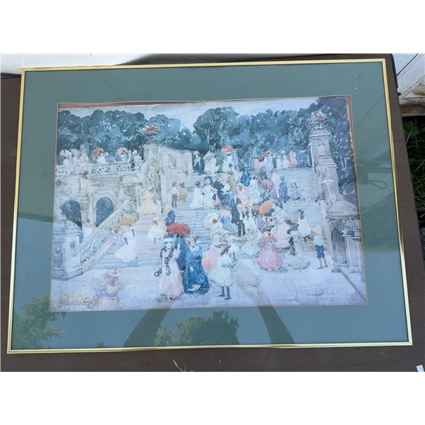 Framed Print of 19th Century Social Gathering, 31x23 Inches