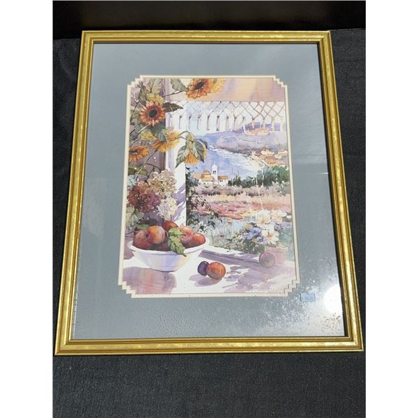 Framed Watercolour Print Signed by M. Girardelli, 17x22 Inches