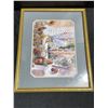Image 1 : Framed Watercolour Print Signed by M. Girardelli, 17x22 Inches