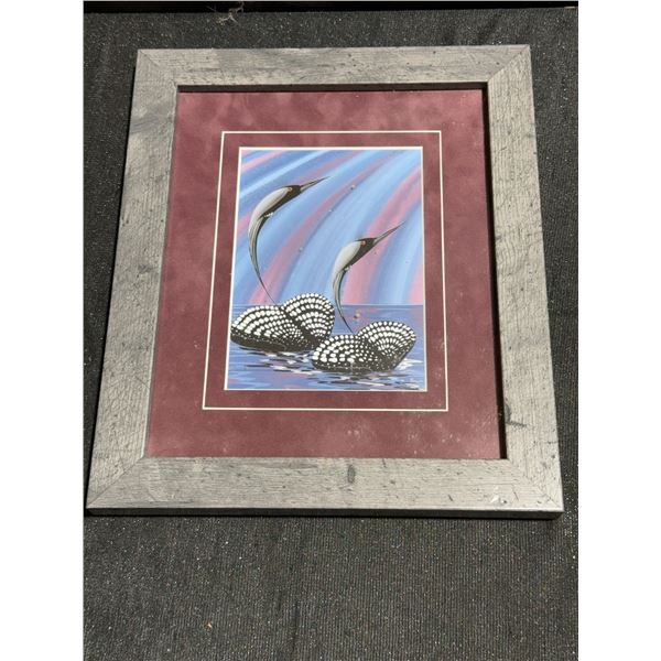 Framed Rick Beaver Loon Print, 11x13 Inches Including Frame