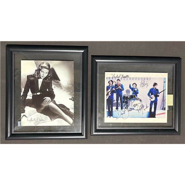 Framed Autographed Photographs: Musical Artists and Lauren Bacall