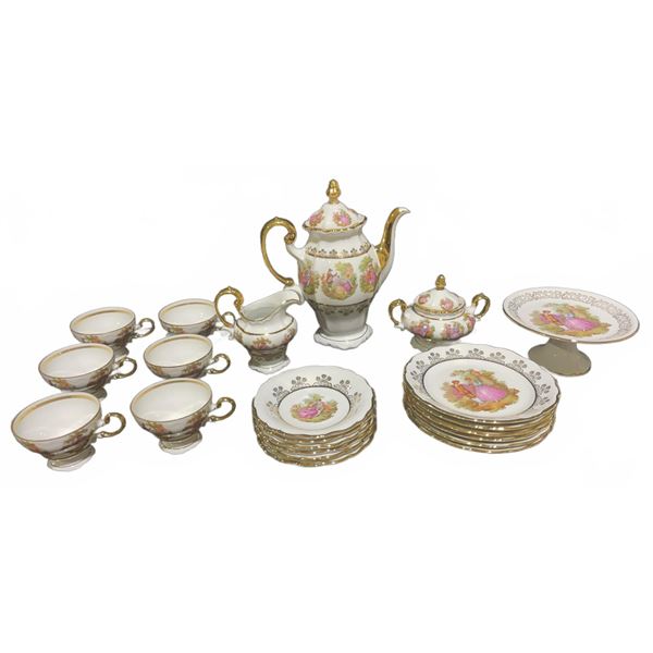 Gloria Fine Porcelain ‘Bayreuth’ 22-Piece Tea Set