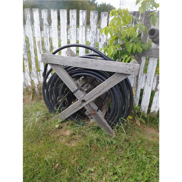 Spool of plastic pipe