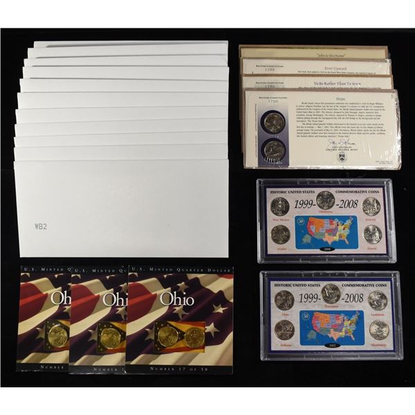 (20) WASHINGTON QUARTERS COIN SETS AND PLAQUES