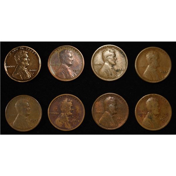 8 NICE EARLY SEMIKEY WHEAT CENTS