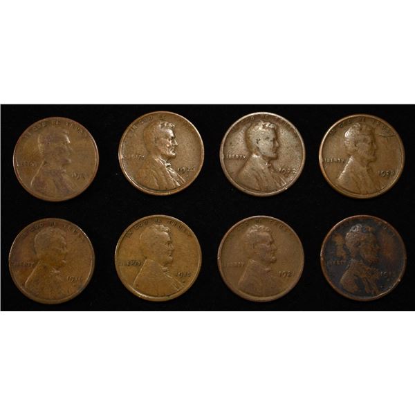 8 NICE EARLY SEMIKEY WHEAT CENTS