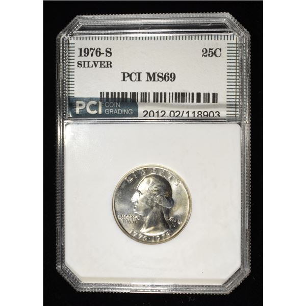 1976-S SILVER WASHINGTON 25C PCI SUPERB GEM+ BU