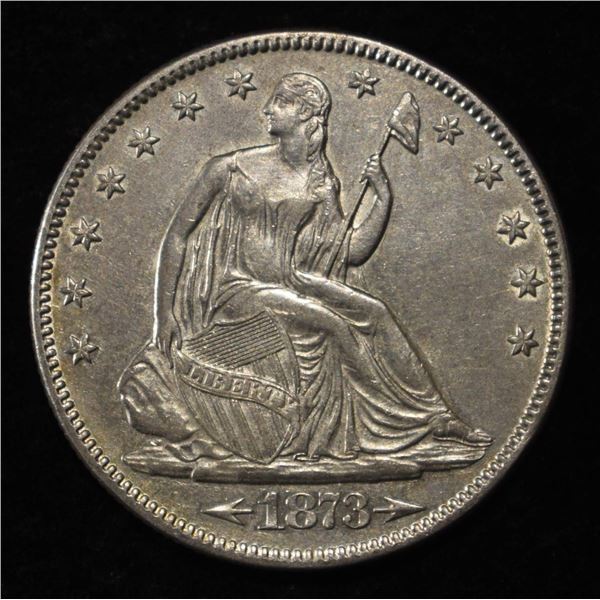 1873 SEATED LIBERTY HALF DOLLAR AU/BU
