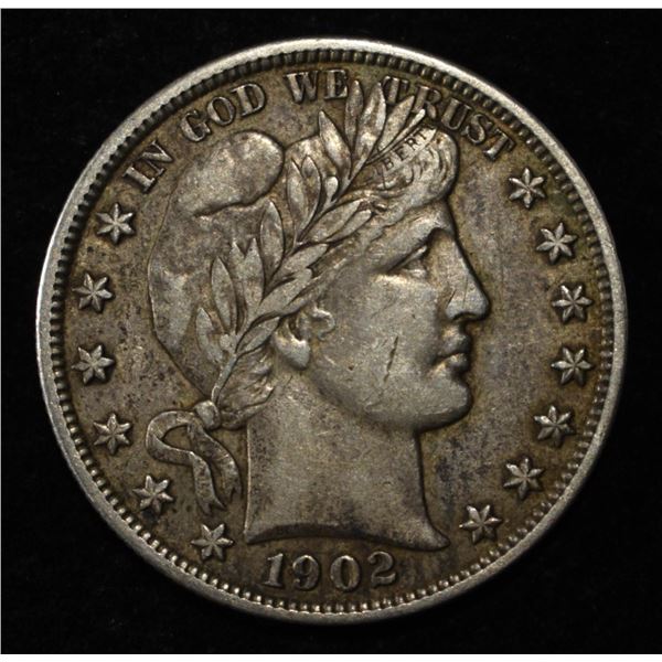 1902 BARBER HALF DOLLAR XF