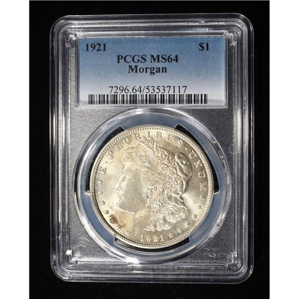 1921 MORGAN DOLLAR PCGS MS-64