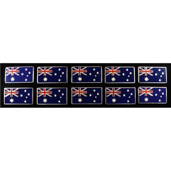(10) 100 MILS (PLATED) 1 TROY OZ .999 SILVER BARS